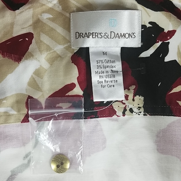 Draper's & Damon's, 0205, Red, black Floral Jacket, Sz M - Picture 3 of 8